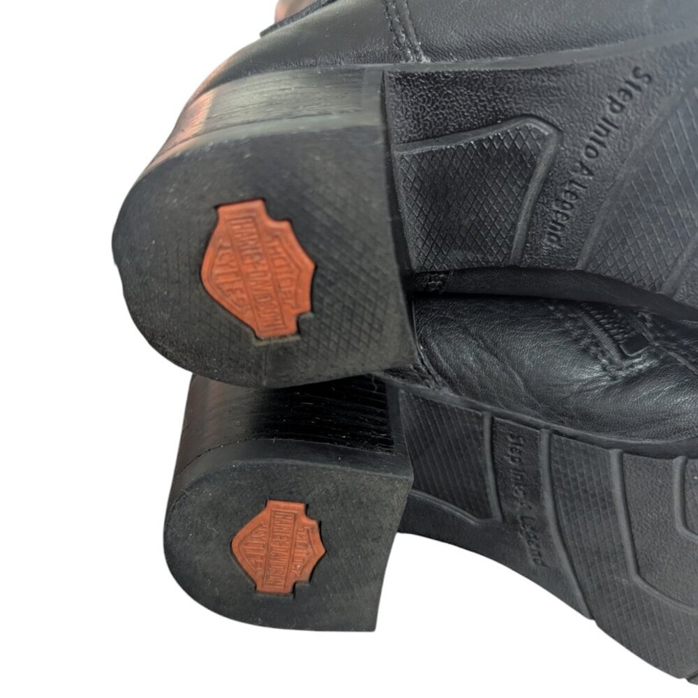 Harley-Davidson Black Leather Zip Up Women's Boots - Size 7.5 - Picture 2 of 15